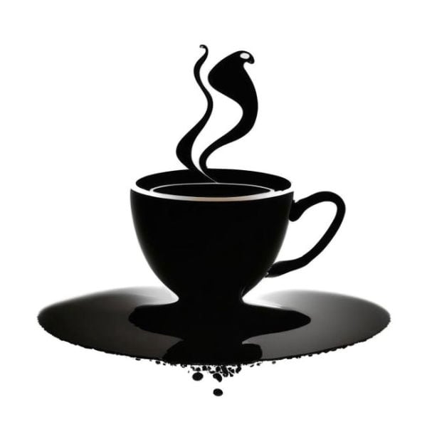 Black silhouette of a coffee cap