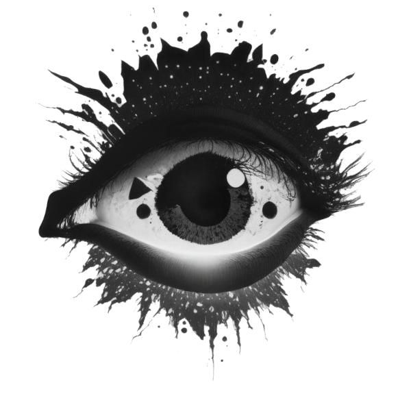 A human eye (illustration from a blockchain novel by Slava Manzhin)